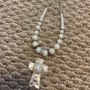 Pearl Cross Necklace